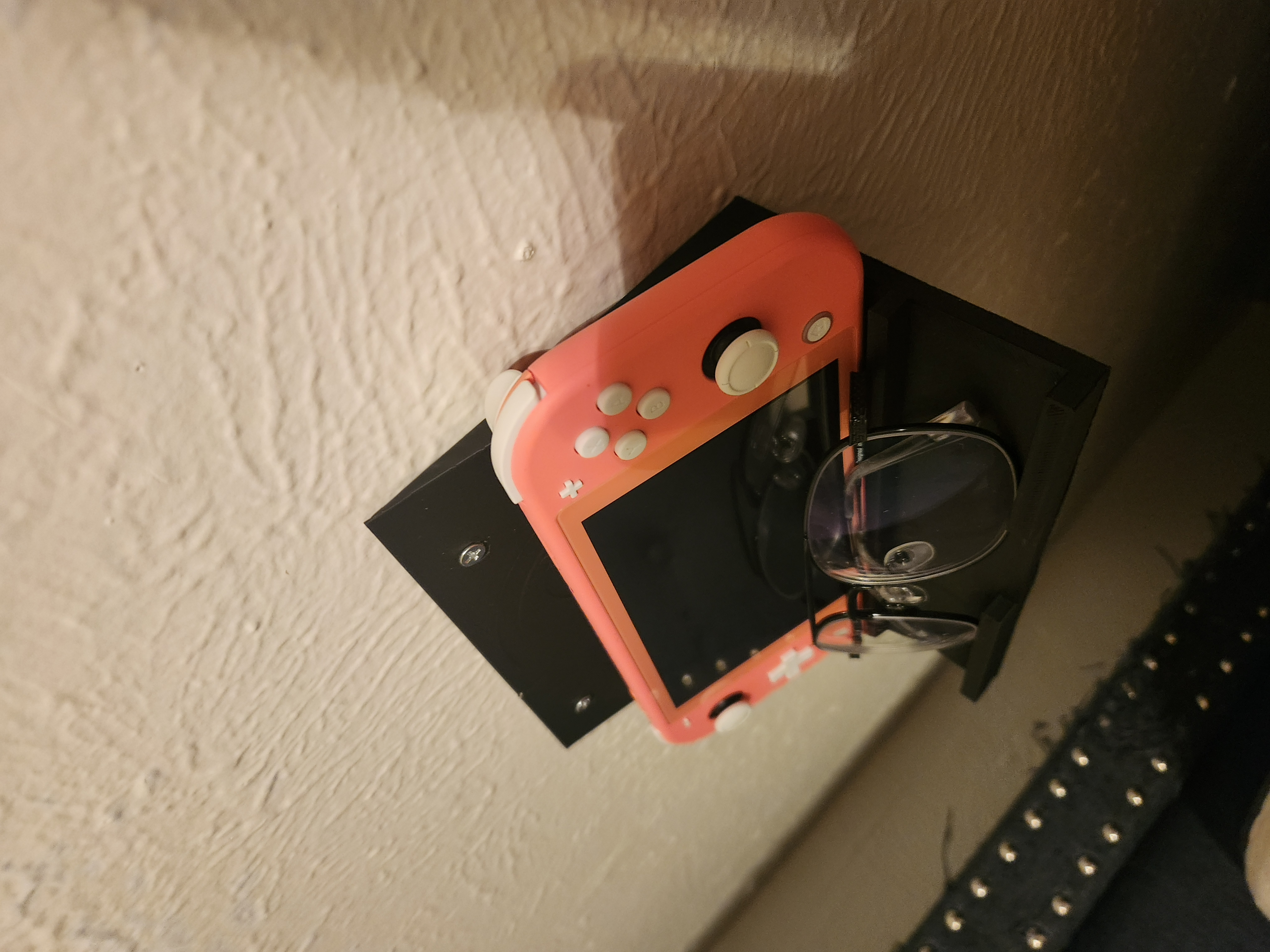 wall mounted phone and glasses holder