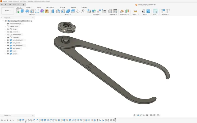 Large cosplay calipers for smaller printers