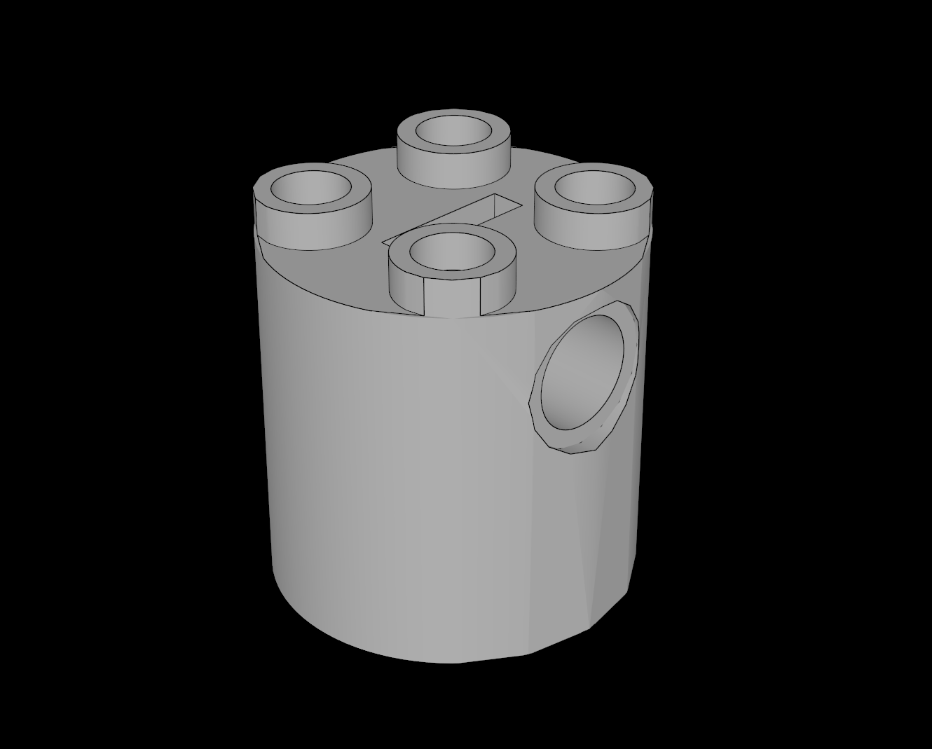 Lego Compatible (30361c.dat) Cylinder  2 x  2 x  2 Robot Body with Bottom Axle Holder