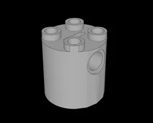 Lego Compatible (30361c.dat) Cylinder  2 x  2 x  2 Robot Body with Bottom Axle Holder