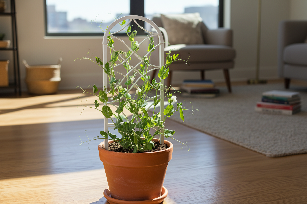 Elegant Indoor Trellis for Climbing Plants – Snap Peas, Beans & Vines