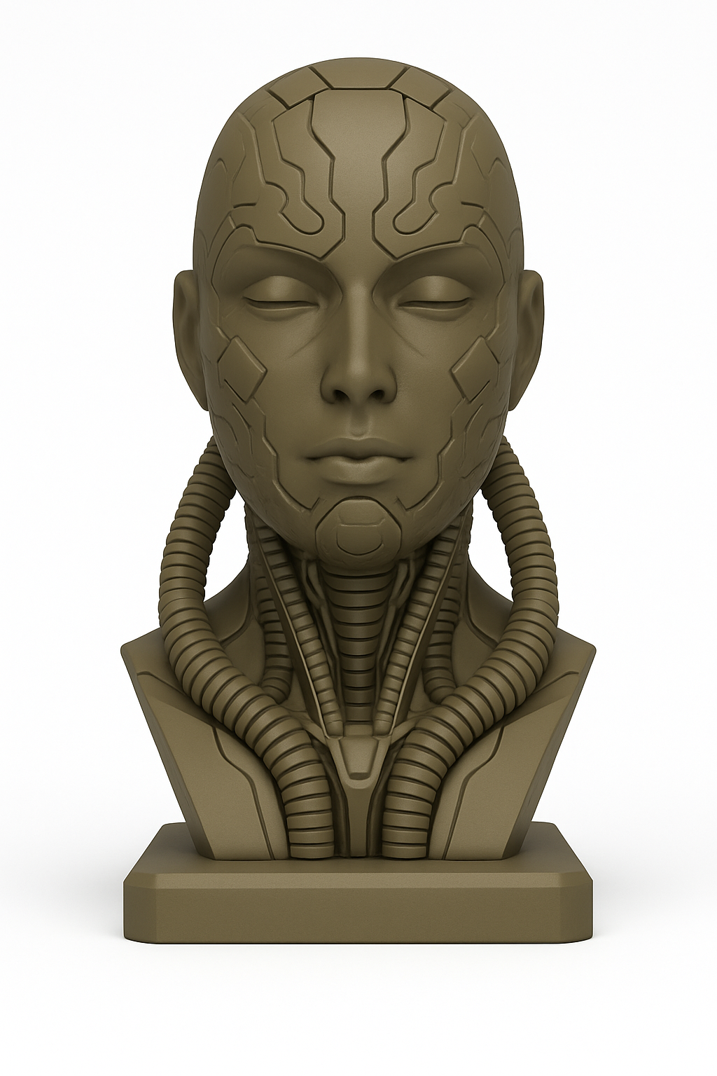 Cyberpunk Headphone Stand: Neo-Female Bust