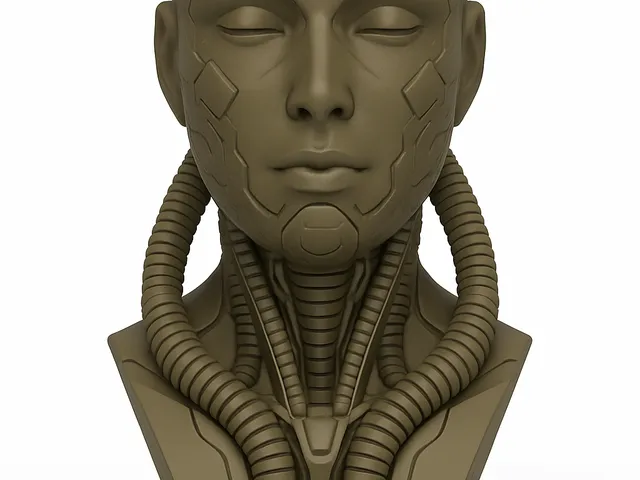 Cyberpunk Headphone Stand: Neo-Female Bust