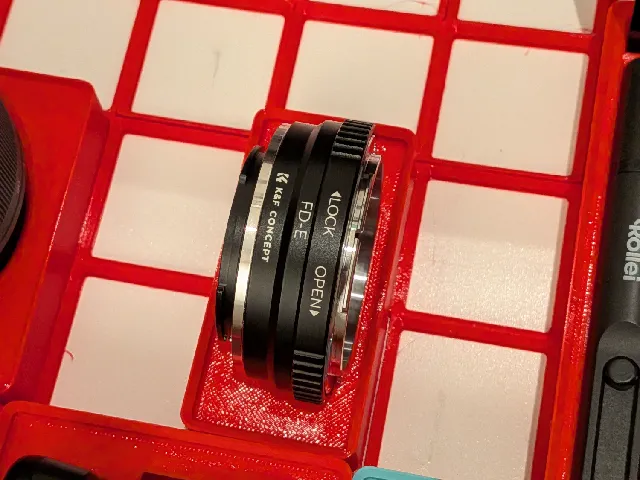 K&F Canon FD to Sony E-Mount Gridfinity Holder