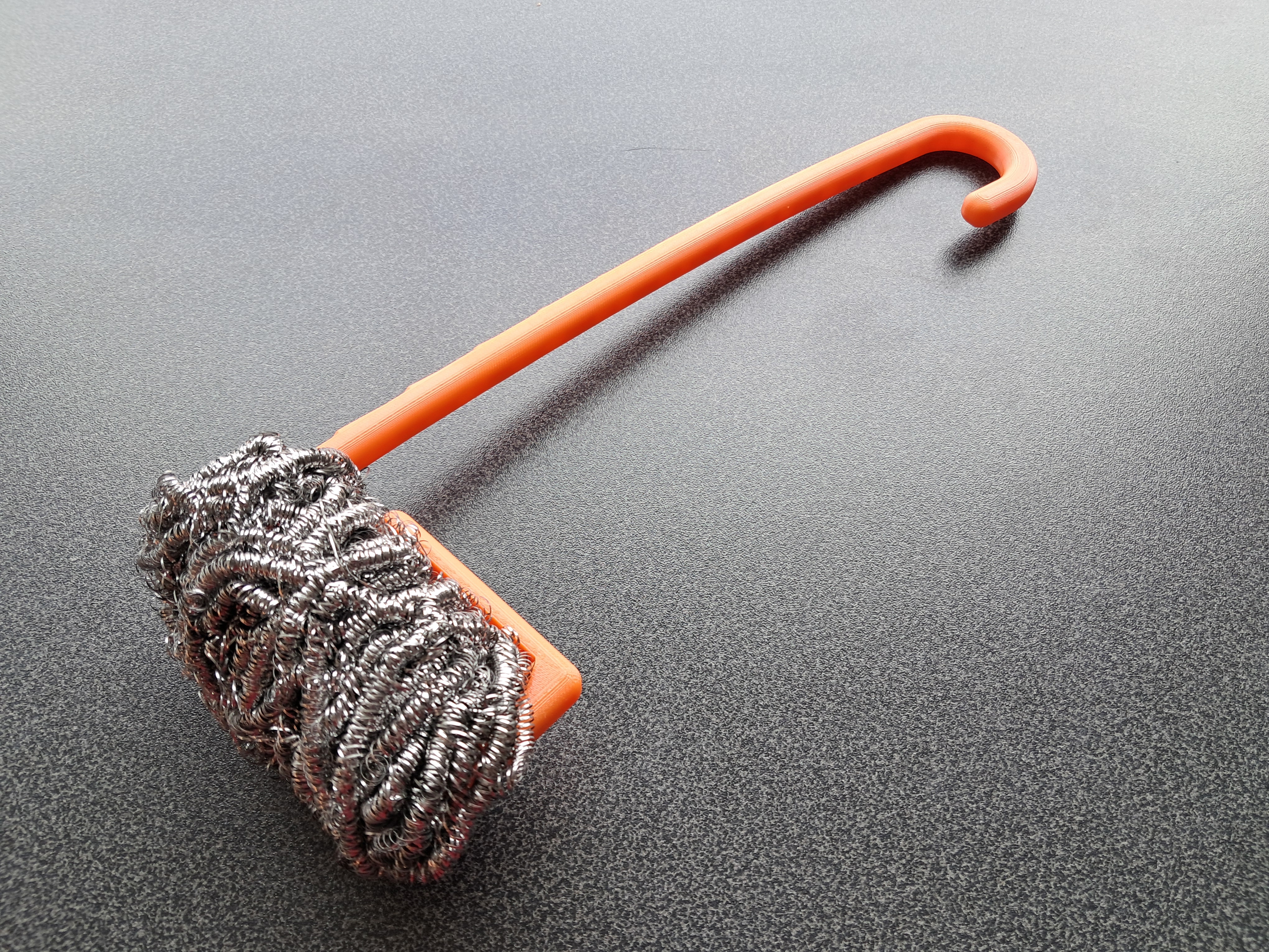Grill scraper - steel sponge handle