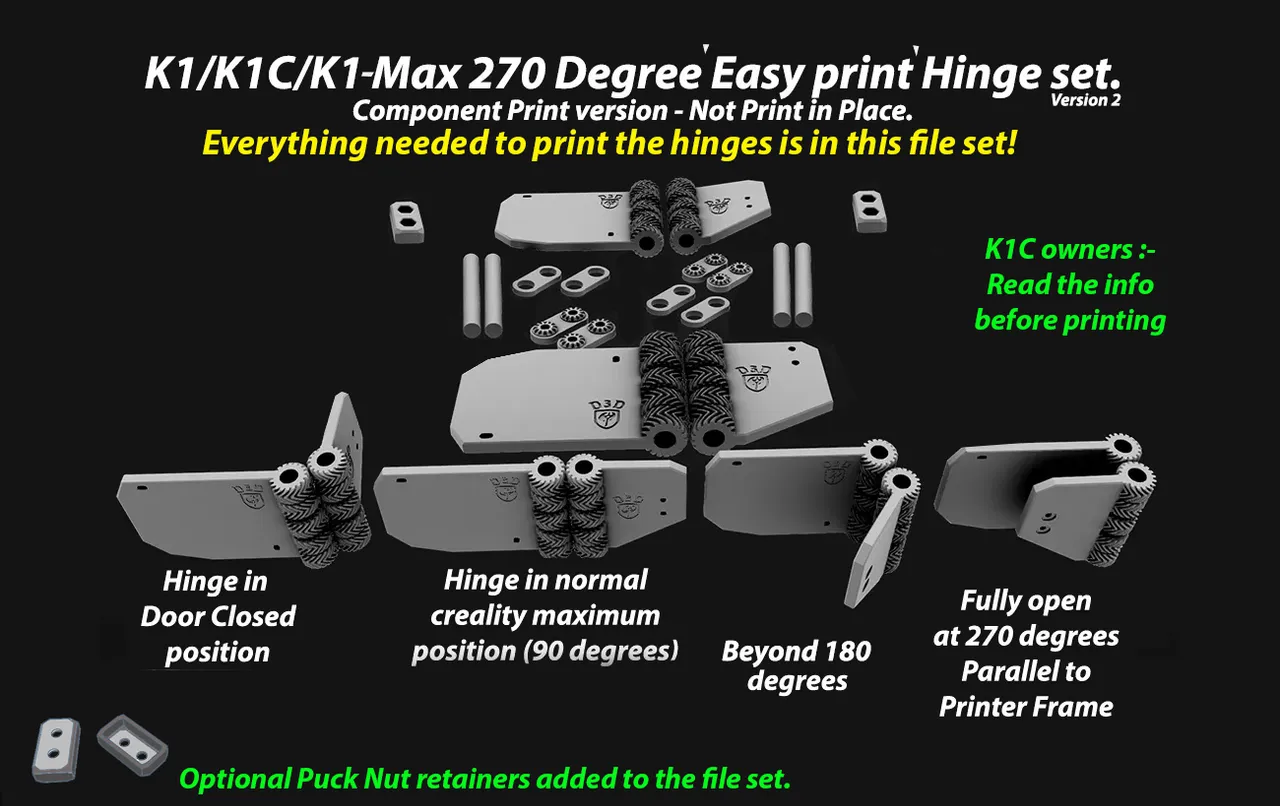 Creality K1/K1C Door Hinge Replacement Kit