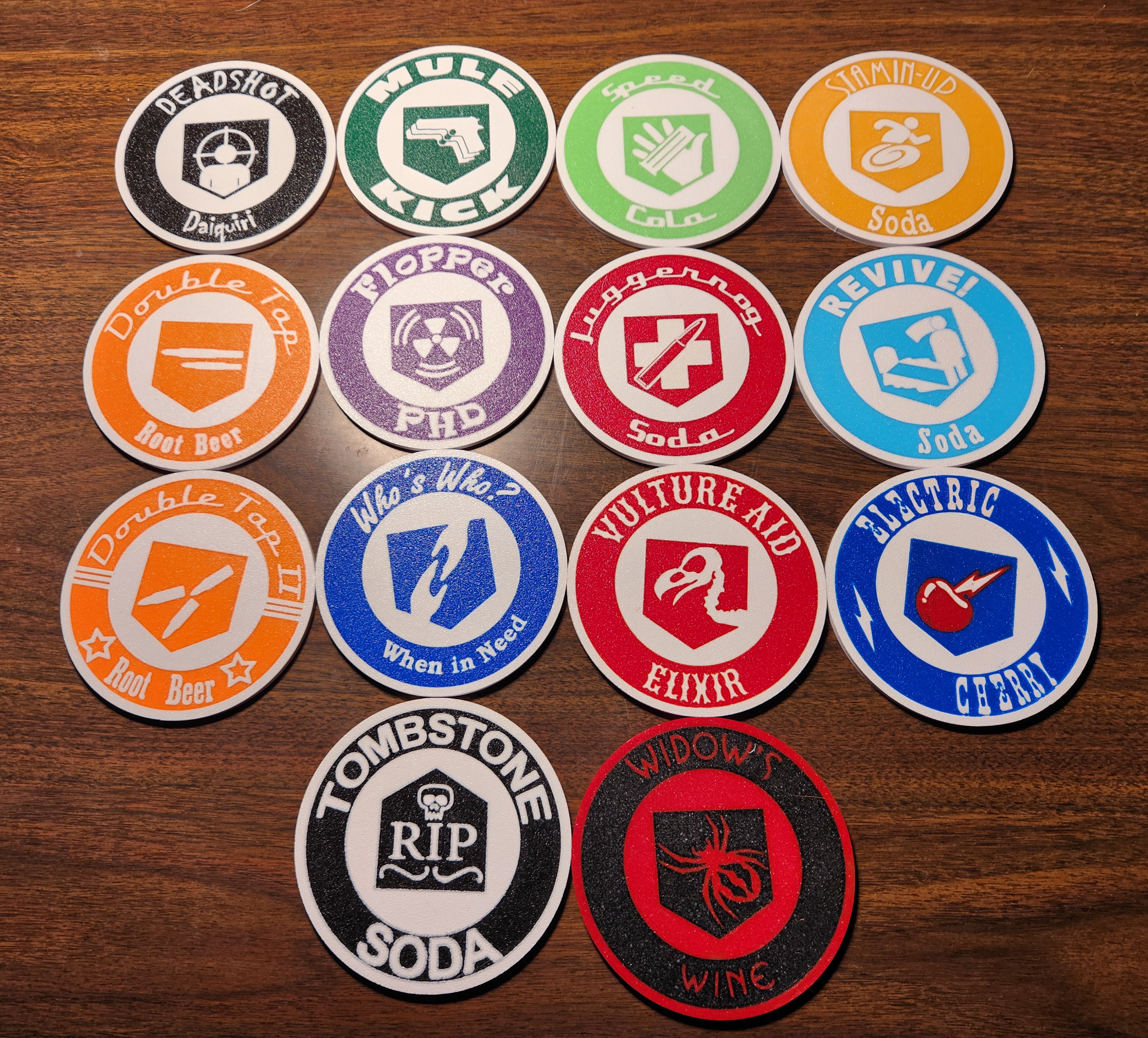 Perk-a-Cola Coasters: Solid Versions for Face Down Printing