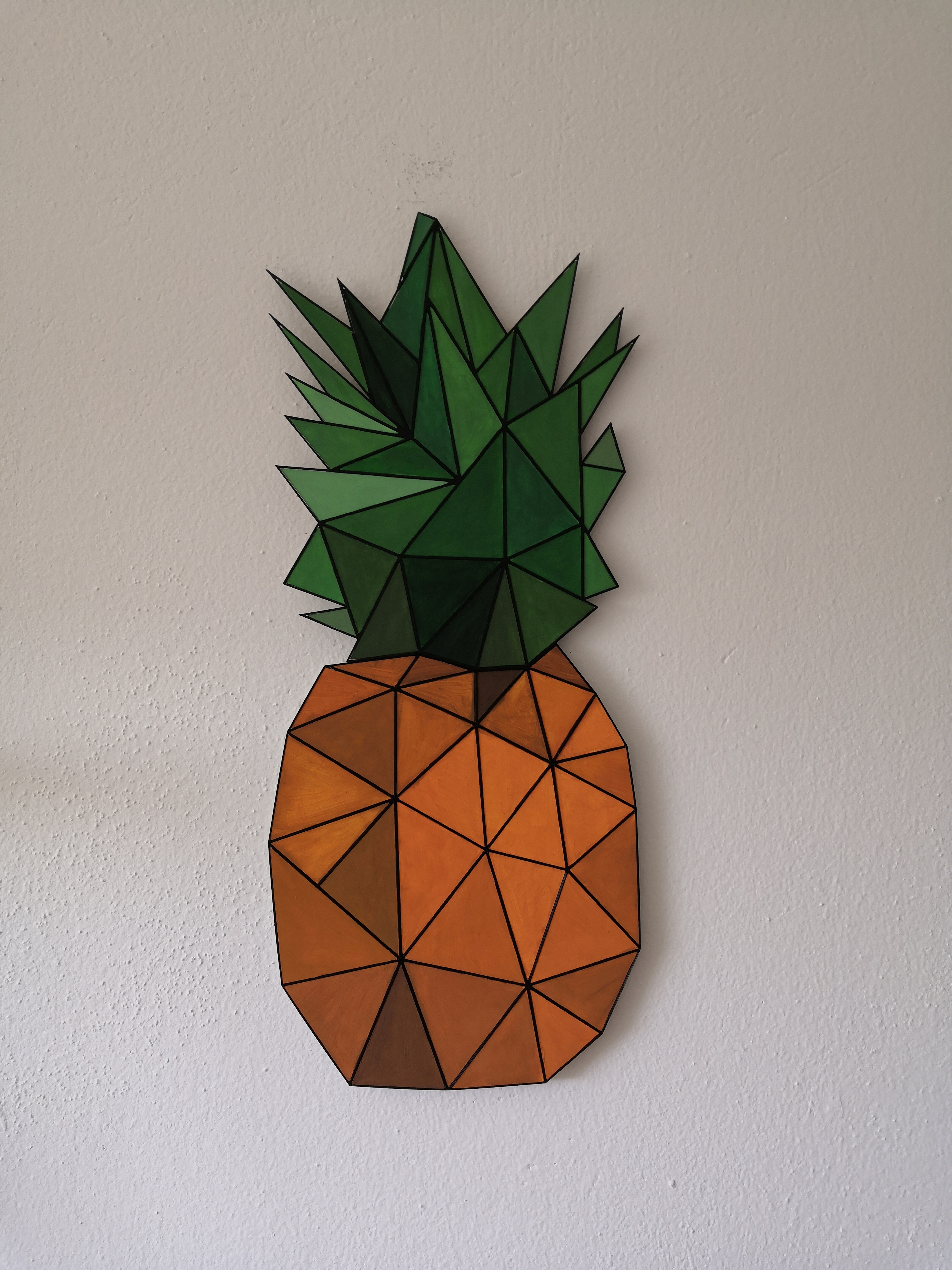 Low Poly Pineapple Wall Art 3D model