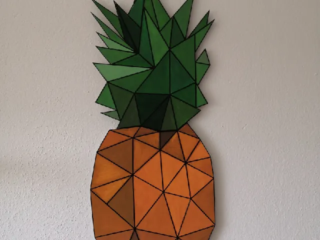 Low Poly Pineapple Wall Art
