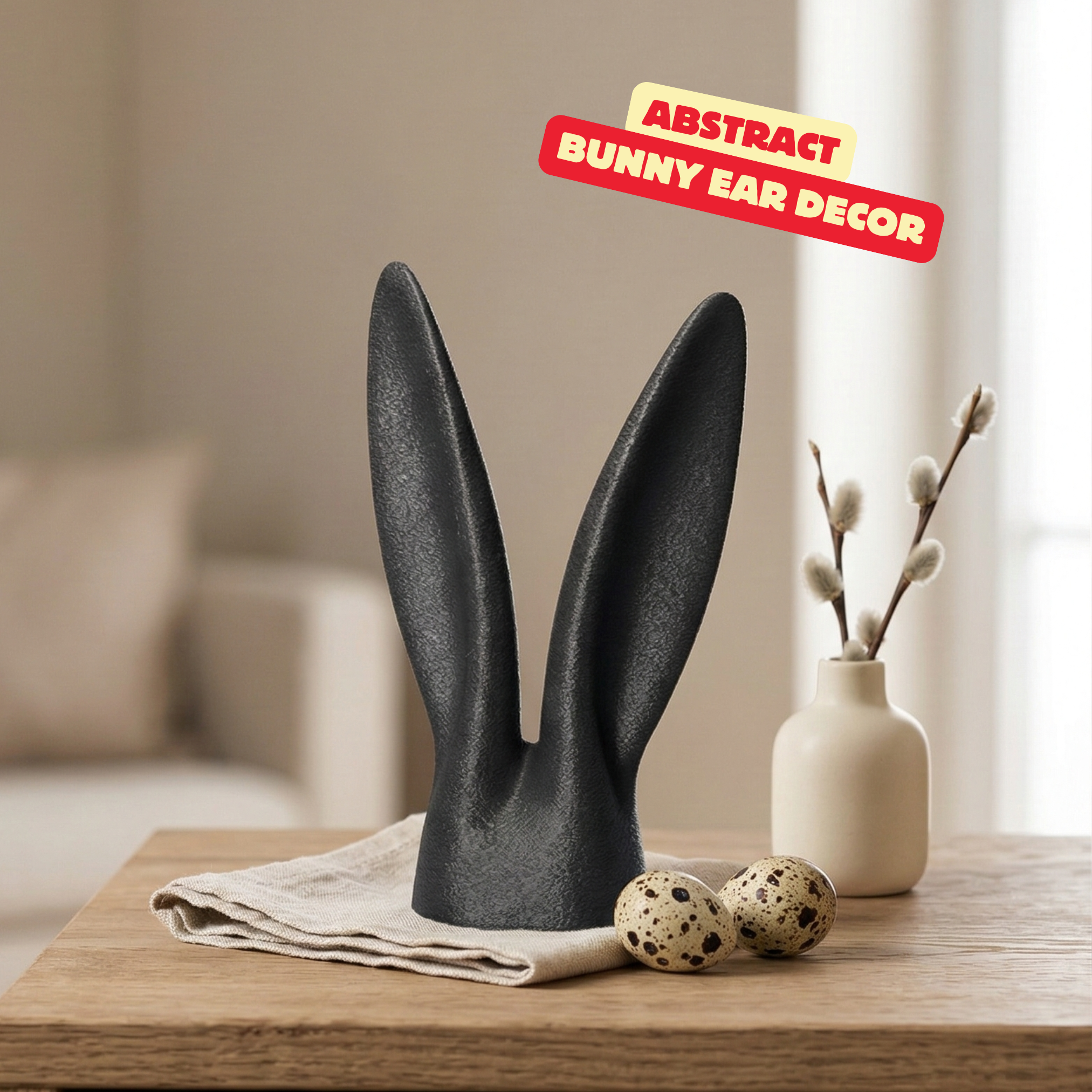ABSTRACT BUNNY EARS / ABSTRACT EASTER DECOR / MINIMAL EASTER DECOR / MODERN HOMEDECOR