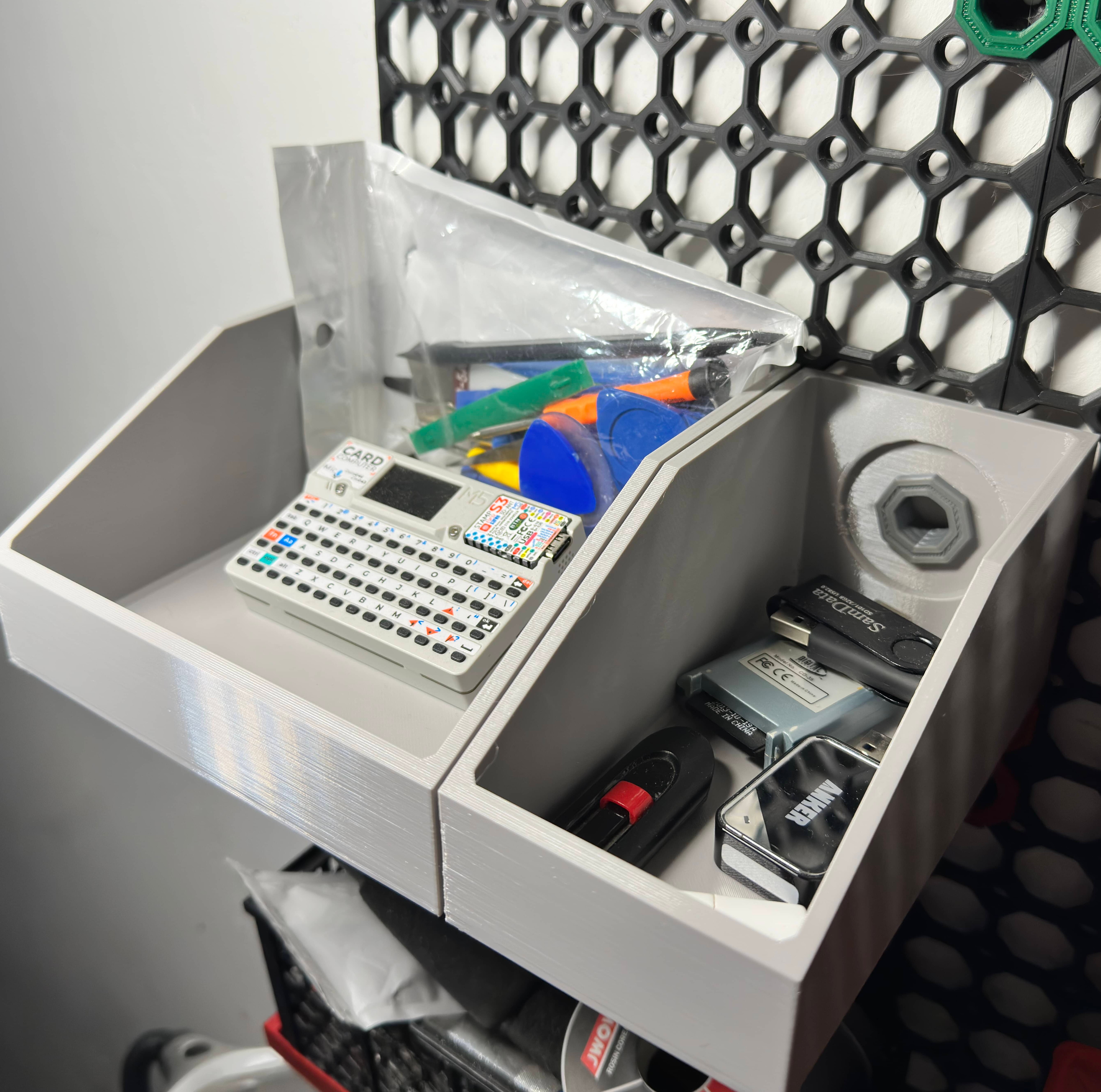 Multiboard Bins - Sturdy, multiple sizes, compact fitting, and filament light