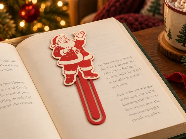 Vintage Santa Bookmark – Christmas Paperclip Page Marker