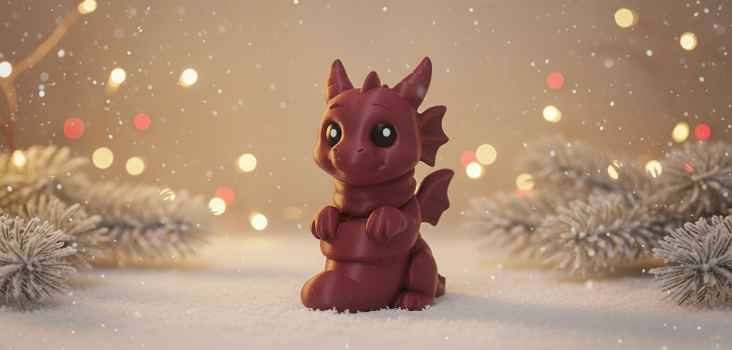 Baby Dragon in Christmas Stocking Figurine
