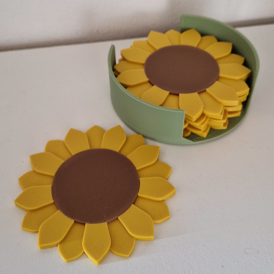 Miniatura 5 do modelo 3D Sunflower coasters
