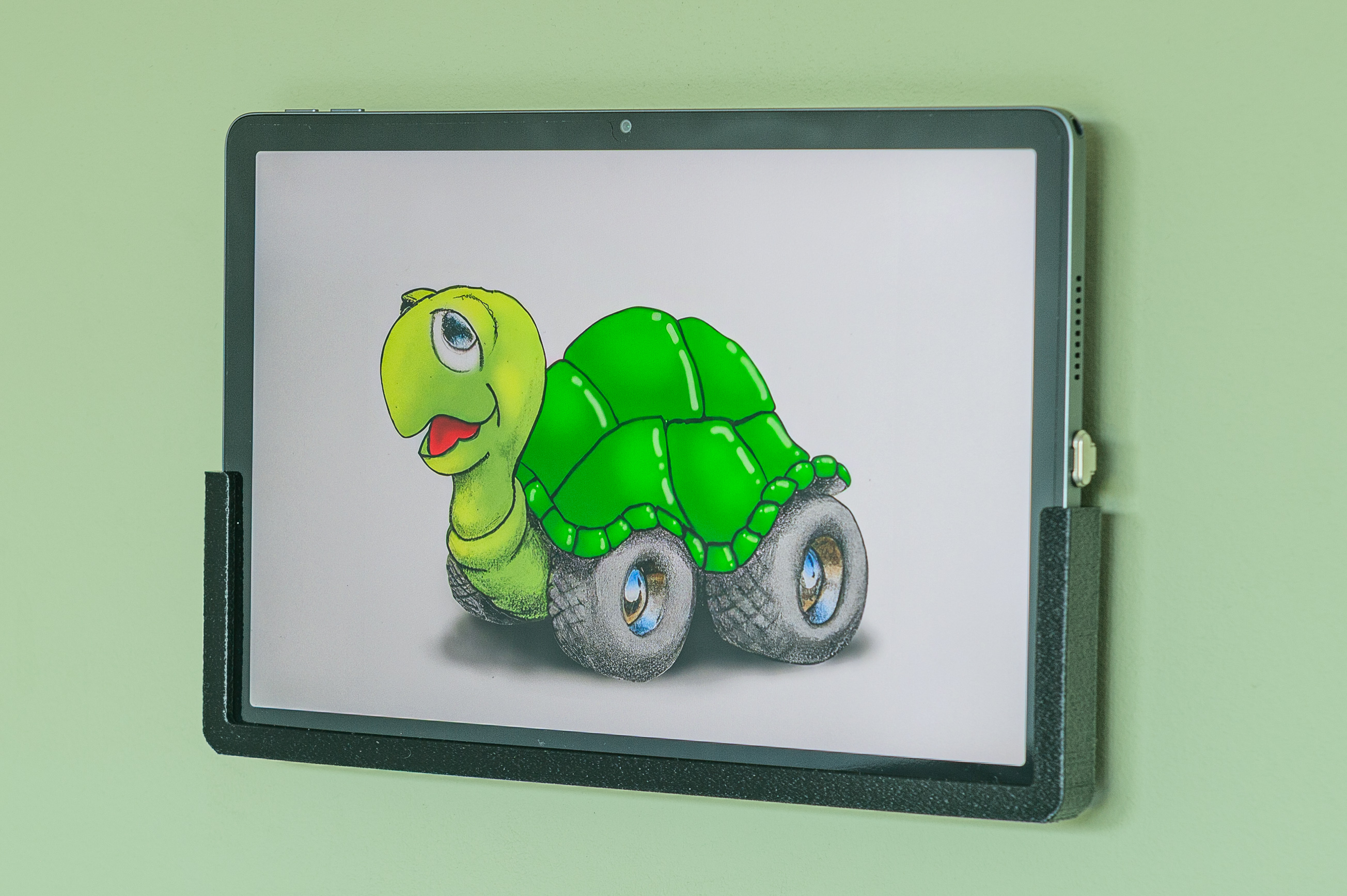 Wall‑Mounted Tablet Holder for Lenovo Tab 10.1" (TB311FU) – Schuko Outlet Mount