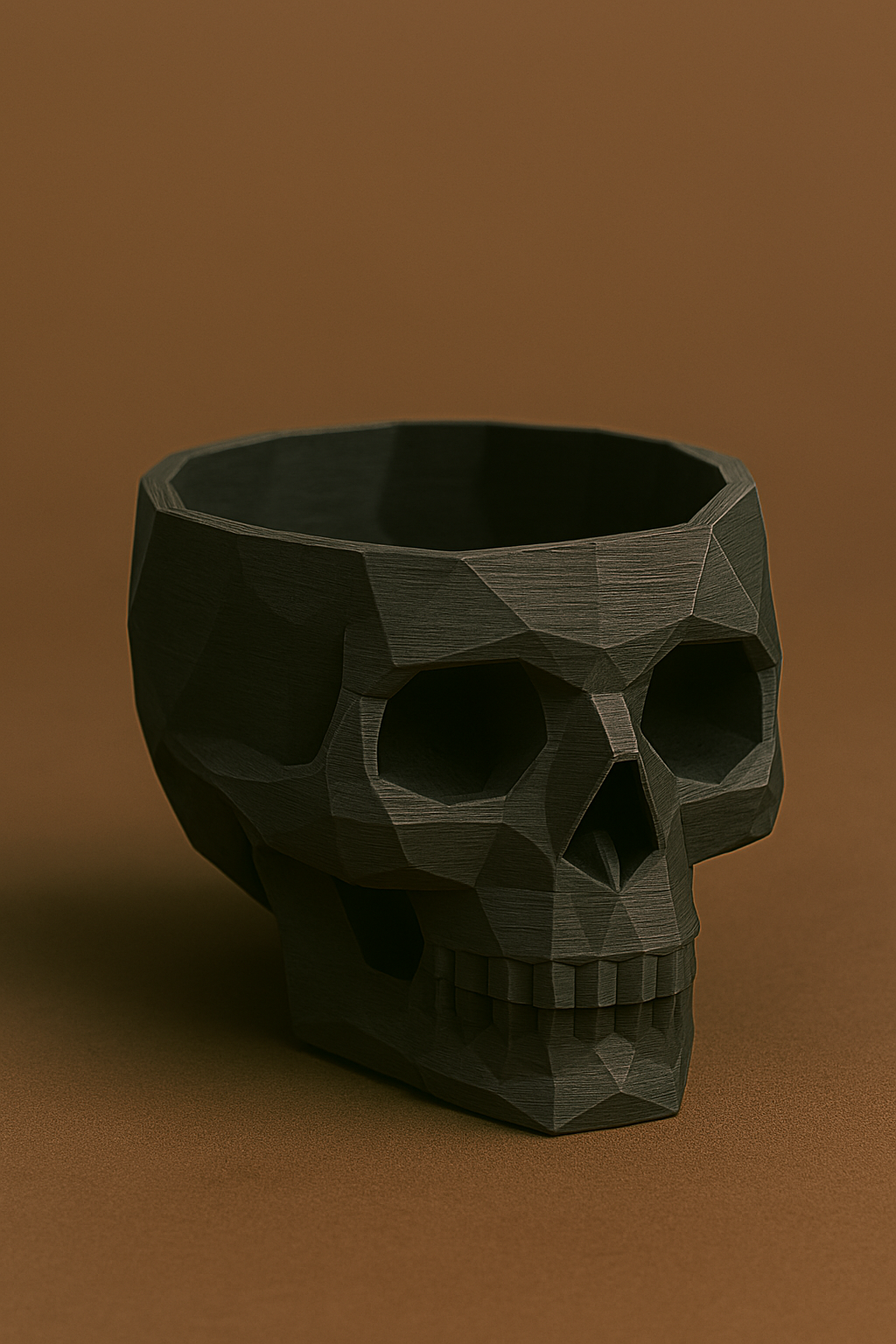 Realistic low-poly  Skull Candy Bowl | Halloween Skull Decoration