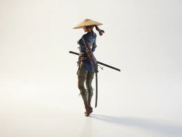 Female Samurai Warrior Figurine 3D Printable