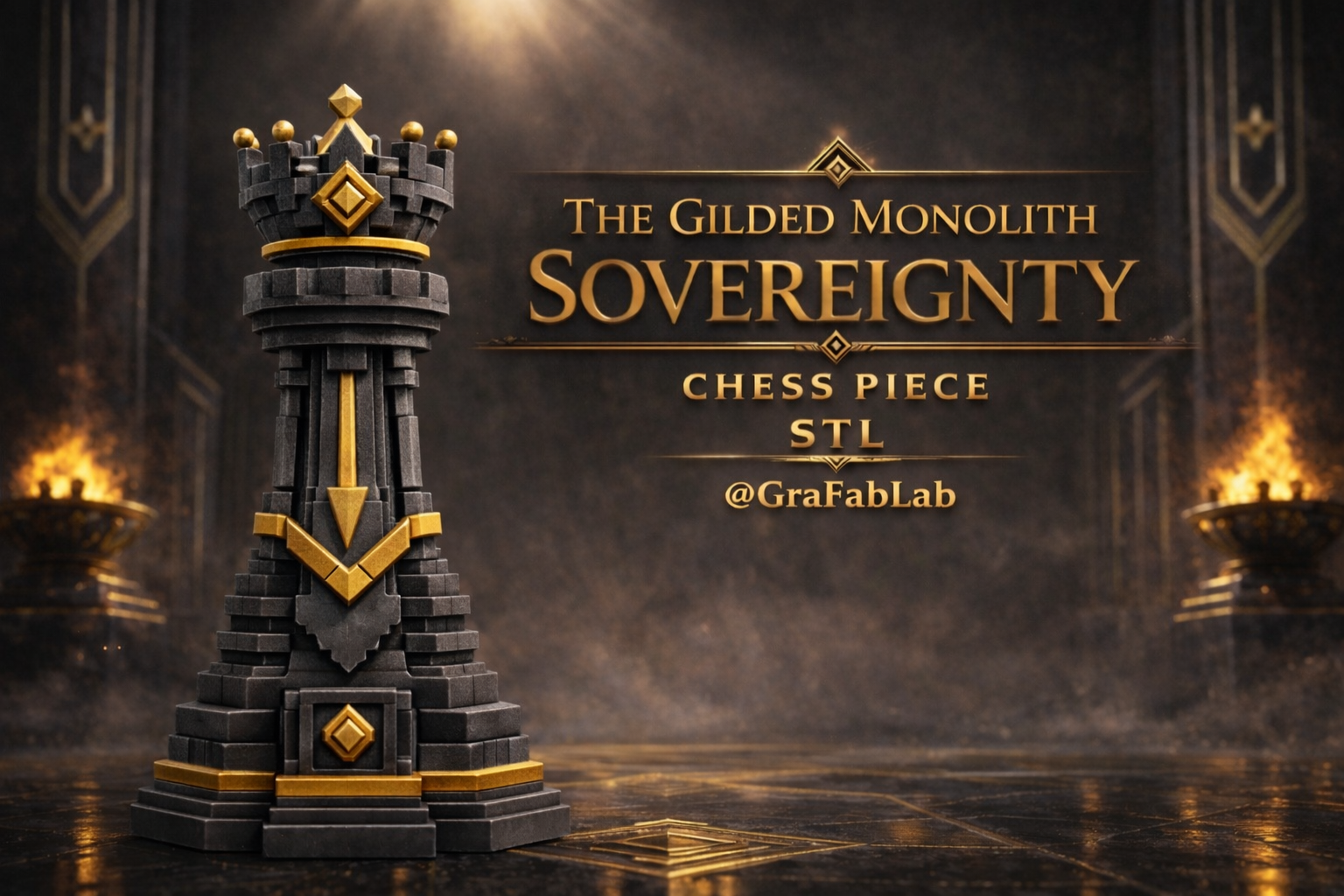 The Guilded Monolith Sovereighnty "Queen" - chess piece