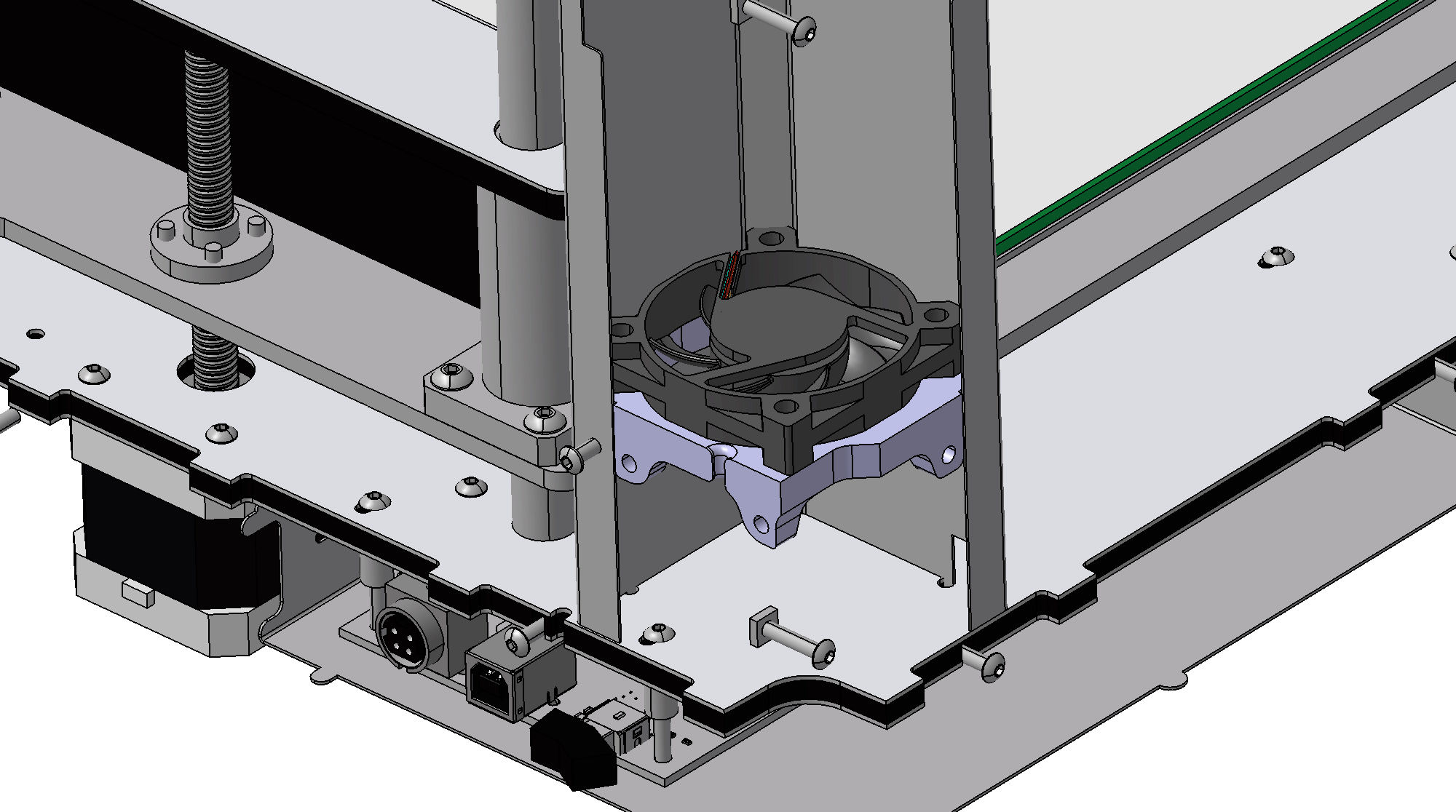 Ultimaker 2/2+ active stepper cooling - fan holder