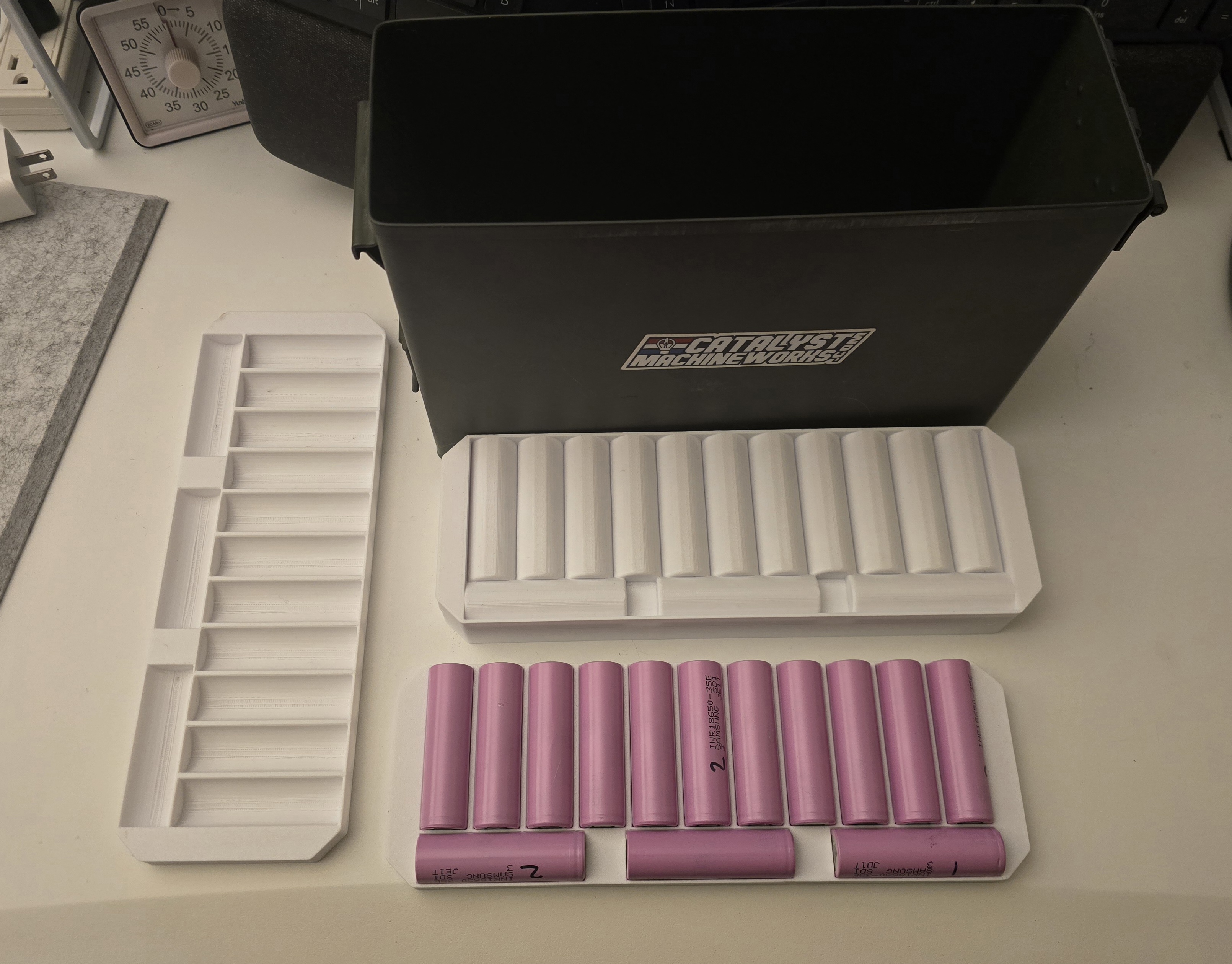 18650 Stackable Storage Tray (M19A1 Ammo Crate)