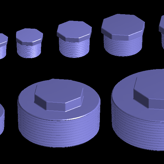 Parametric Pipe Plugs, Bushings, Couplings, Caps, and Reducers (SCAD ...