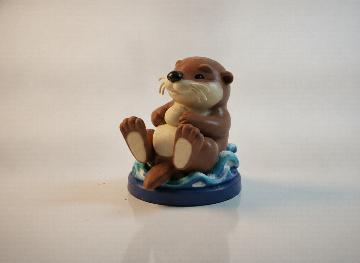 Cute Otter Floating Pose Cute Otter Floating Pose