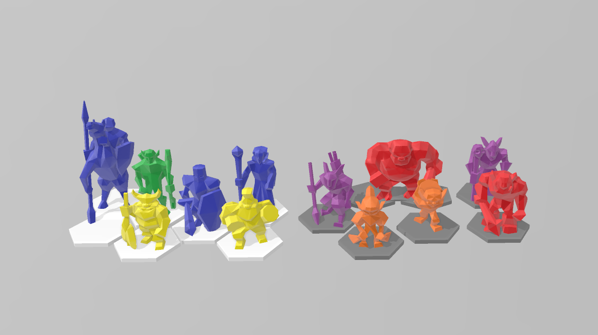 D&D Miniatures Collection - (hex grid, low poly, no support)