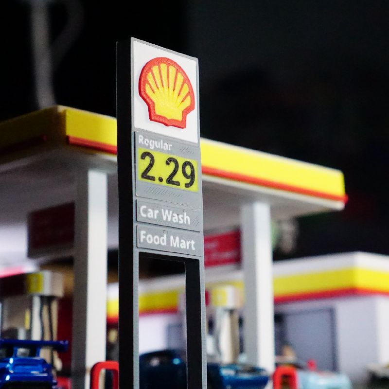 Shell Gas Station Model Set - 1:64 Scale Diorama by LAYRLAB | Download ...