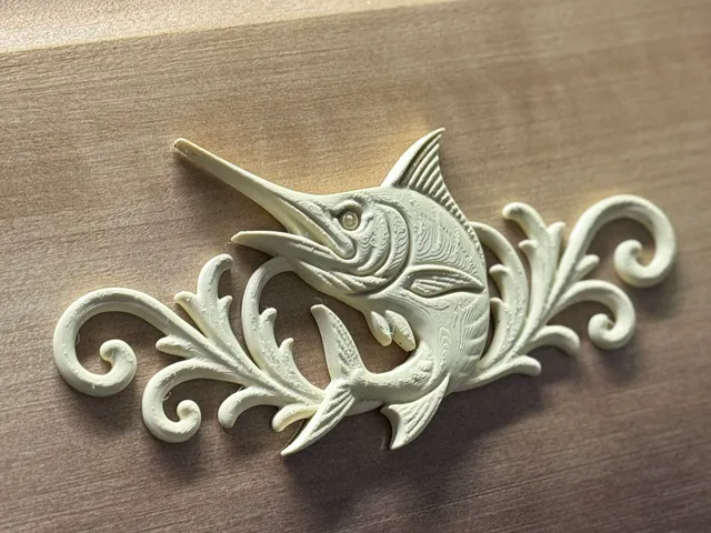 relief set fish marlin animal symbol model