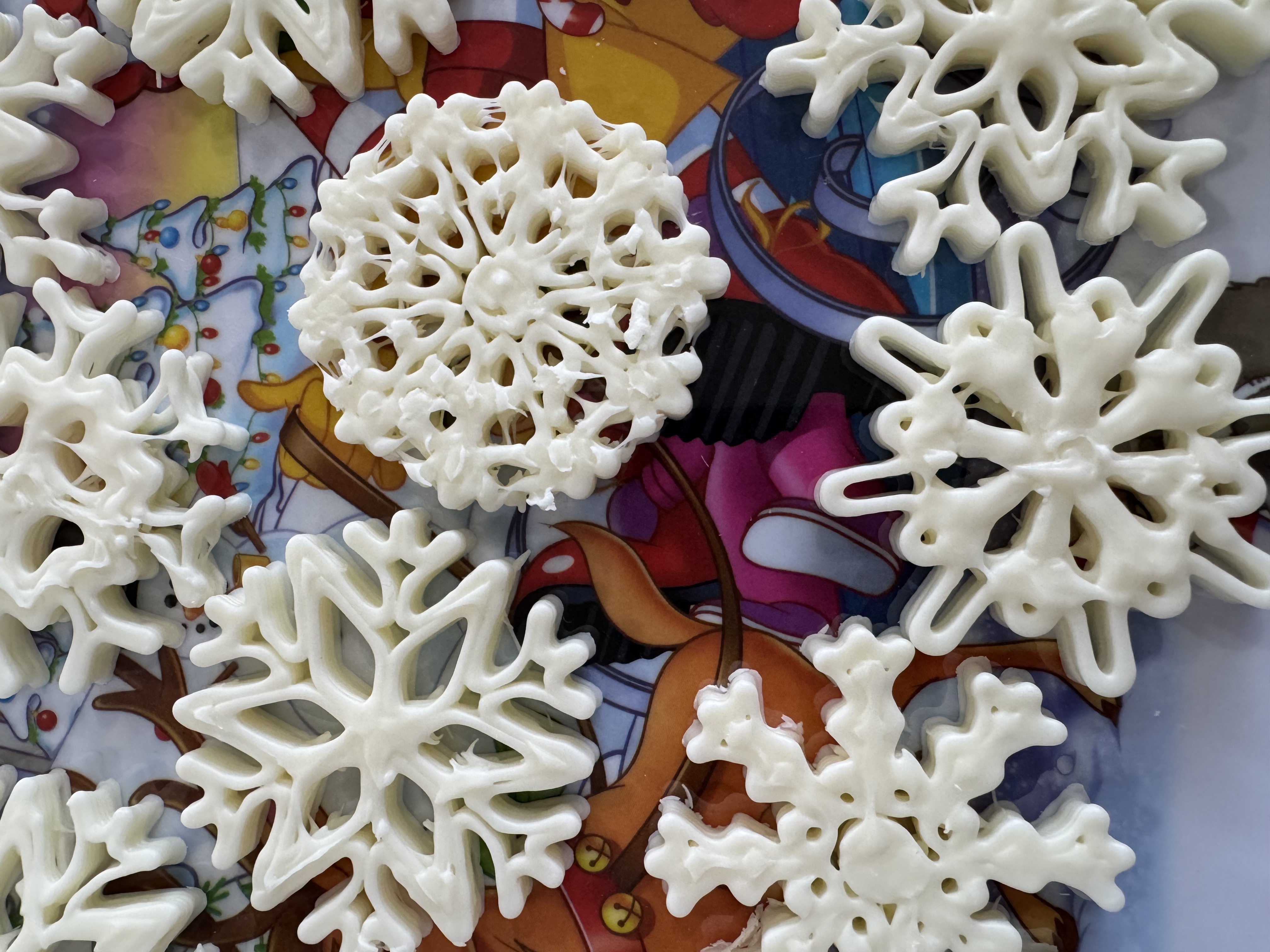 Snowflakes for chocolate printing