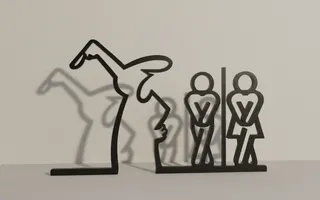 Funny Restroom Wall Art Stand – Minimalist Men/Women WC Pictograms – FDM 3D Print