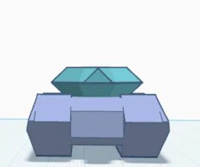 low poly tank with moving turret
