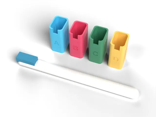 Toothbrush Covers - Set of 4 Travel Caps with Letters and Vents, No Supports (OpenSCAD)