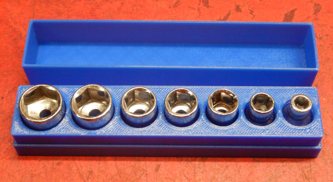 Schachtel für 1/4 Zoll Stecknüsse; Box for 1/4 inch sockets