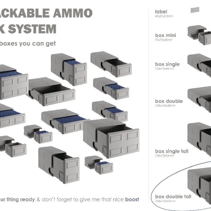 Stackable Ammo Box Double Tall 9mm by master 3D PT | Download free STL ...