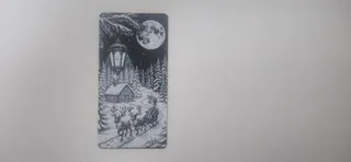 Giant Lantern Reindeer Cabin Bookmark