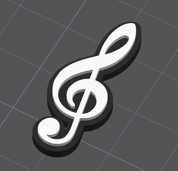 Treble Clef Keychain 3D model
