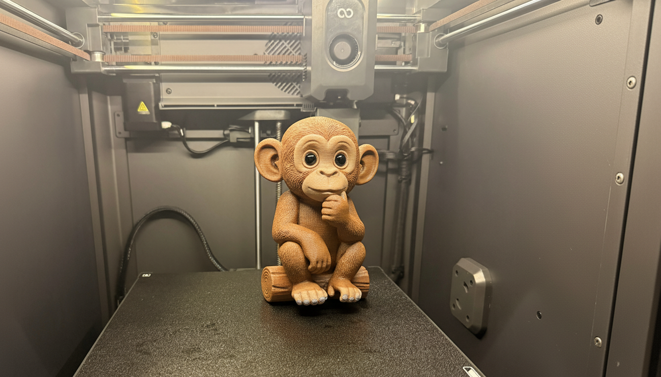 Cute Monkey Pondering - Thoughtful Primate Figure