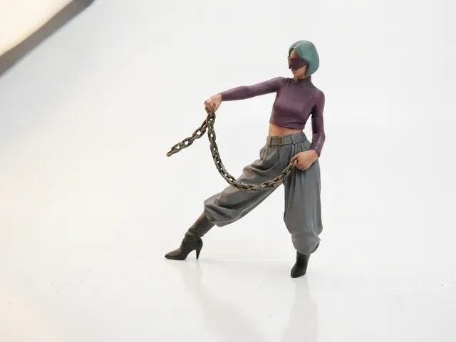 Chain Lady Warrior Figurine Female 3D Printable
