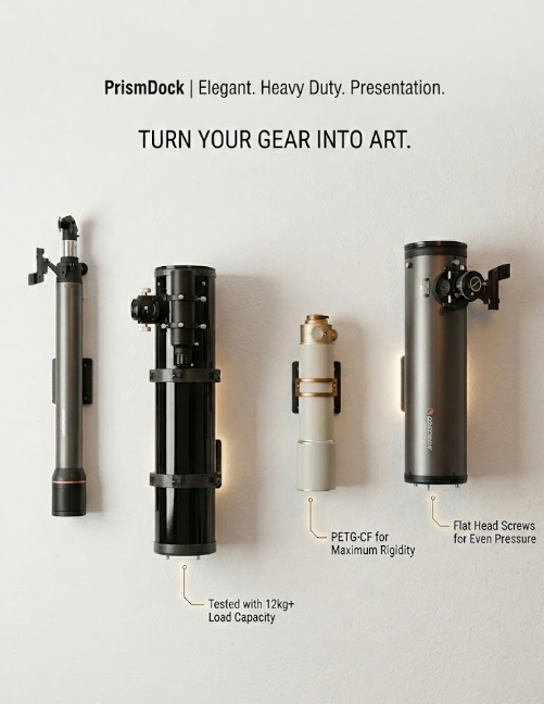 PrismDock: Telescope Wall Mount for Vixen-Style Dovetail Bars