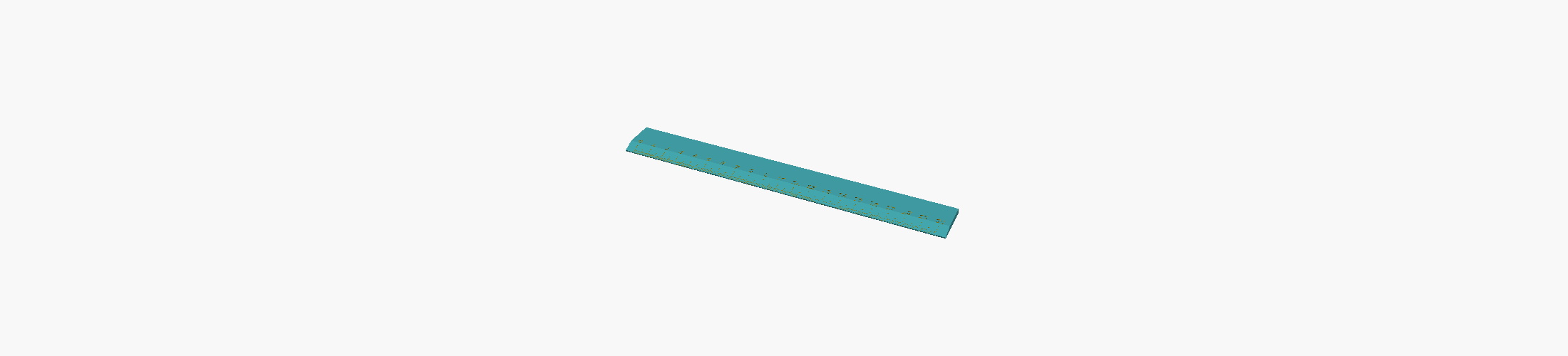 Two-Color Ruler — 15 cm + 20 cm (Parametric) 3D model