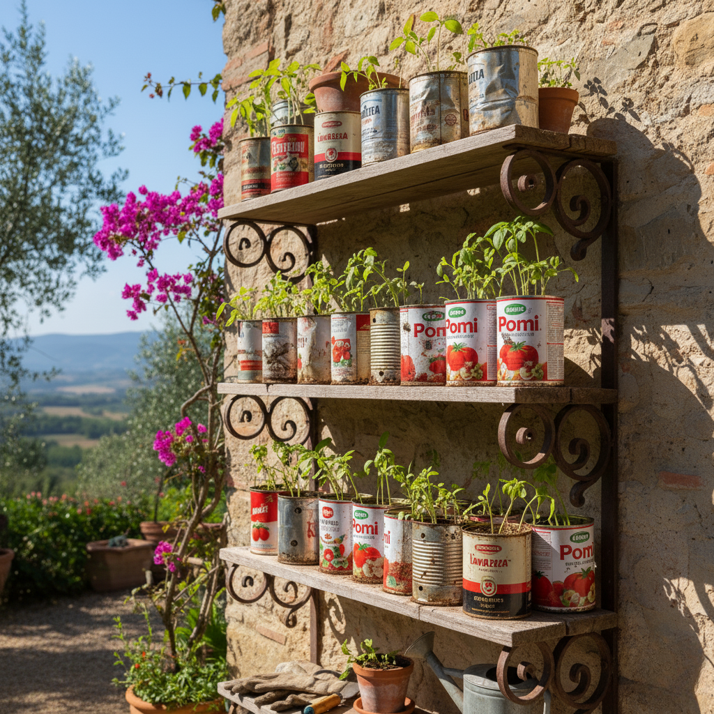 Italian Country Style Inner Plant Pot Insert for Espresso and Tomato Cans
