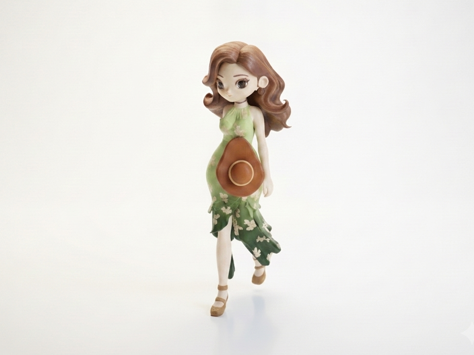 Avocado Girl Figurine Female Character 3D Printable