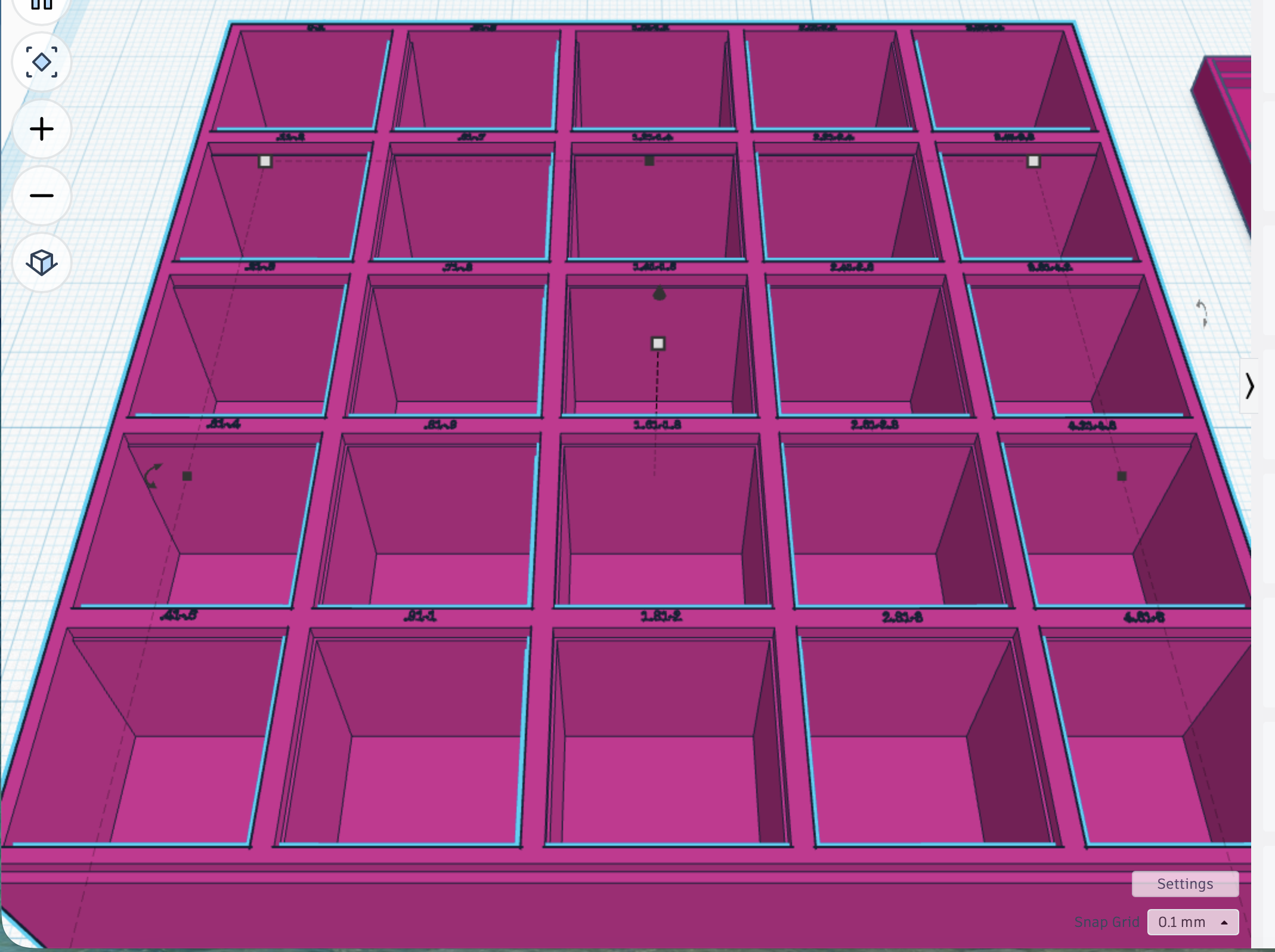 Organization box with numbers 0.01-5