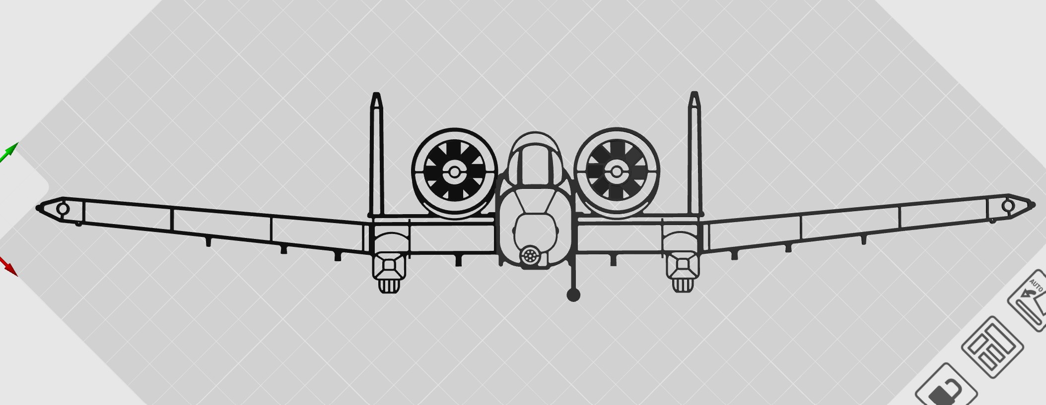 A-10 Warthog Wallart in one piece