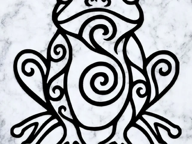 Décoration murale – Grenouille tribale (épaisseur 5 mm)