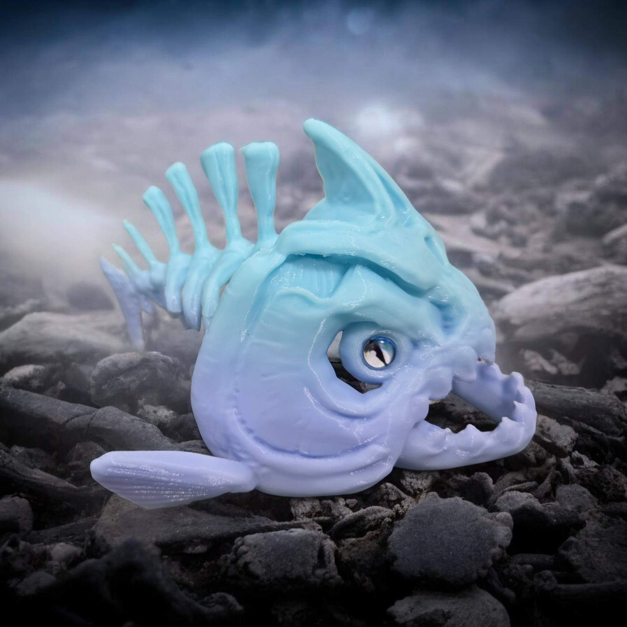 Fish skeleton - 6mm + 8mm glass eye compatible