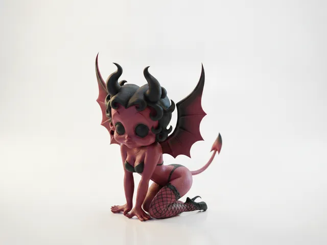Demon Kneeling Figurine Fantasy 3D Printable