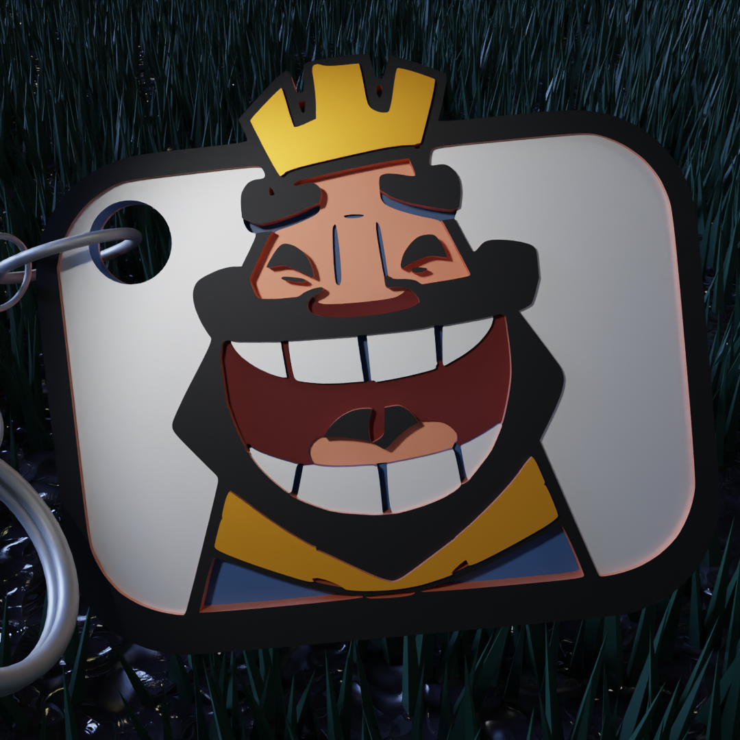 CLASH ROYALE KING LAUGH EMOTE KEYCHAIN
