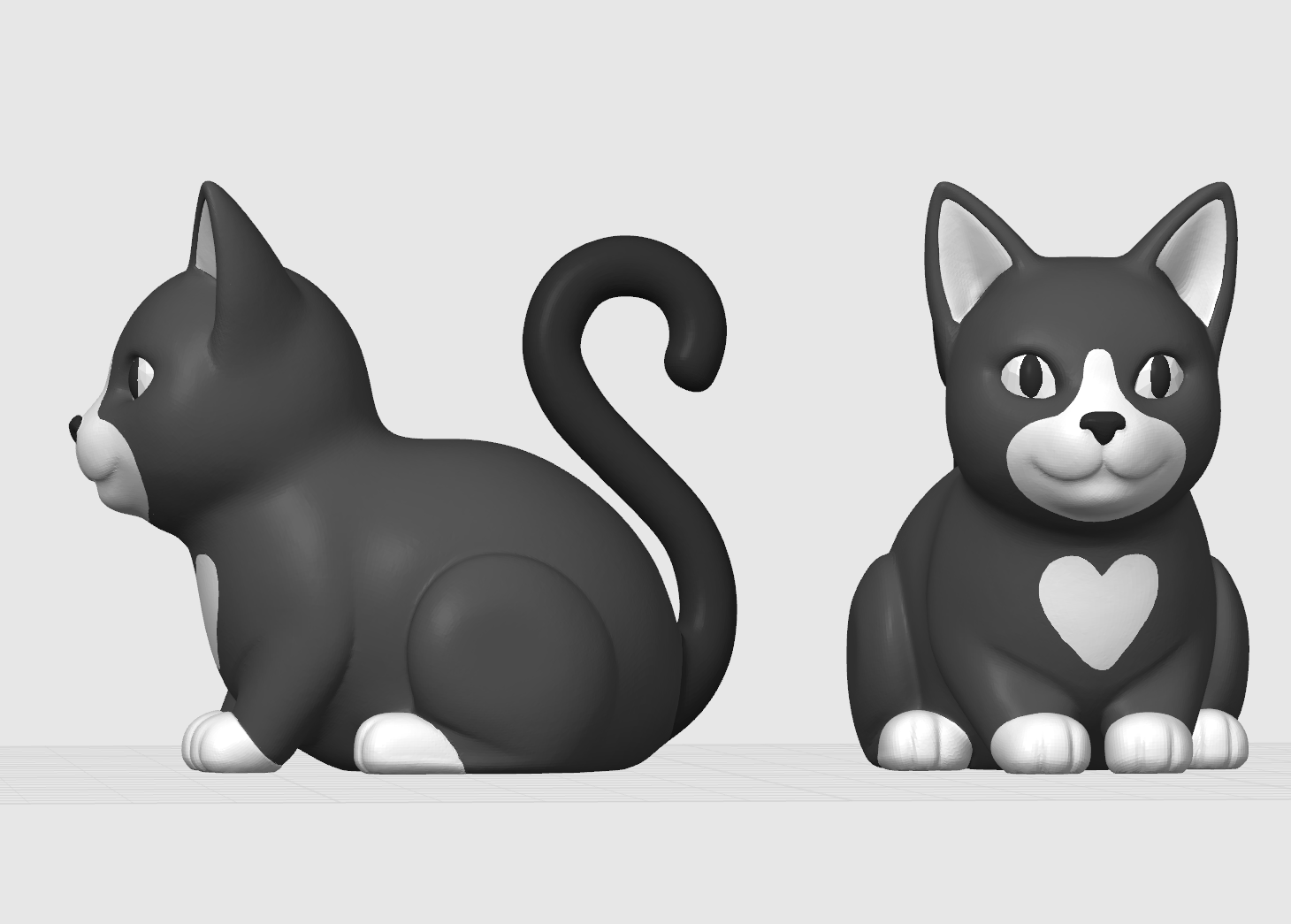 Cute Cat 3D Model 2 – Multi Color Friendly STL | SAVFX Series (Free)